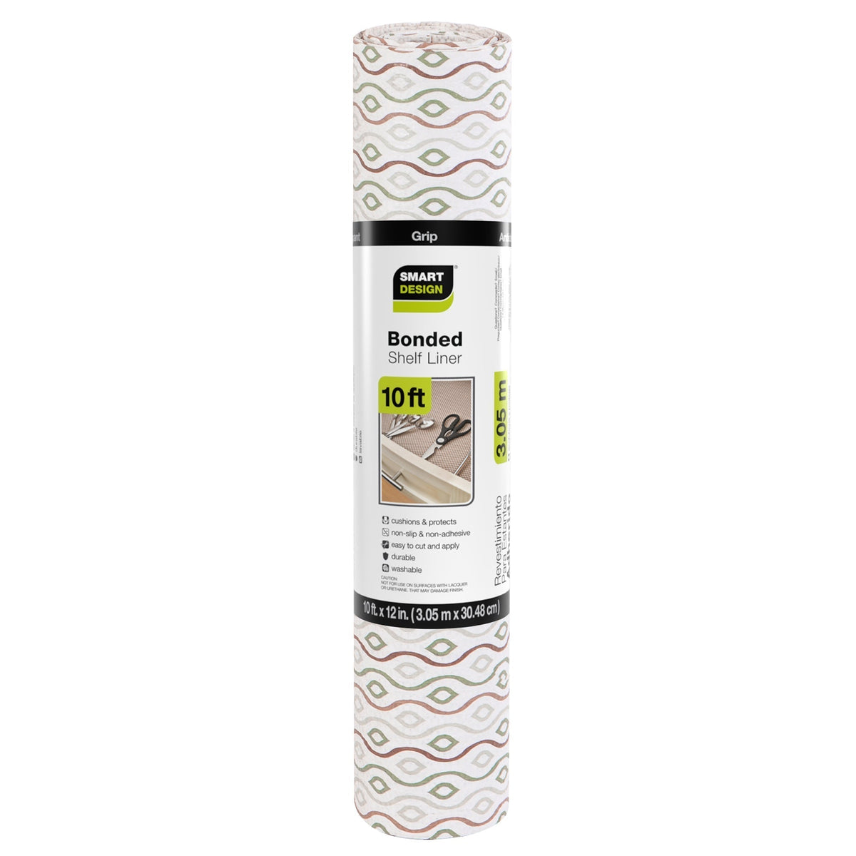Bonded Grip Shelf Liner - 12 Inch x 10 Feet - Non-Adhesive